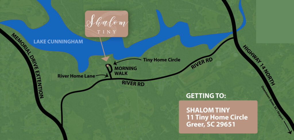 getting to Shalom Tiny - Shalom Spaces - Short Term Rentals in Greer SC